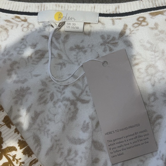 NWT Boden Printed Scoop Neck Shirt Frankincense, Flora Charm 16/18 - Picture 3 of 4